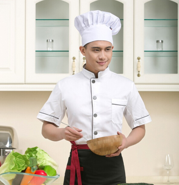Single breasted chef's jacket short sleeve