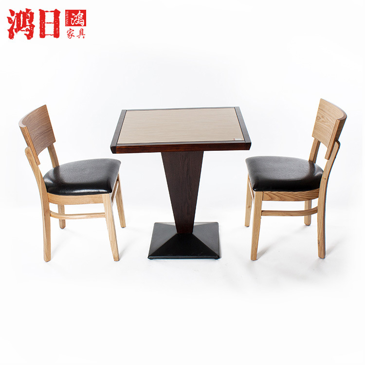 Western food cafe solid wood dining table and chair