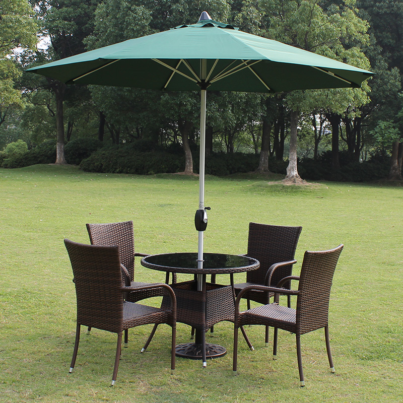 Imitation rattan rattan combination outdoor table chair umbrella