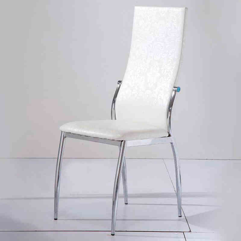 Creative personality back back restaurant metal leather dining chair