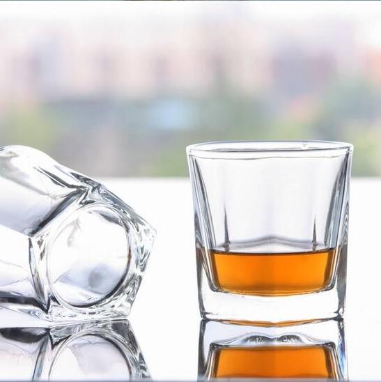 Pentagon glass whiskey glass