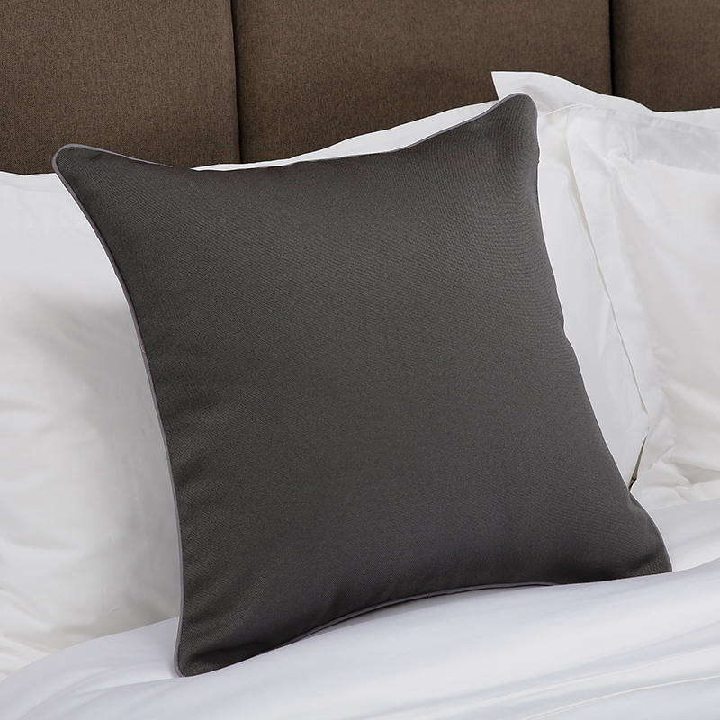 Dark grey burlap throw pillow Waist pillow