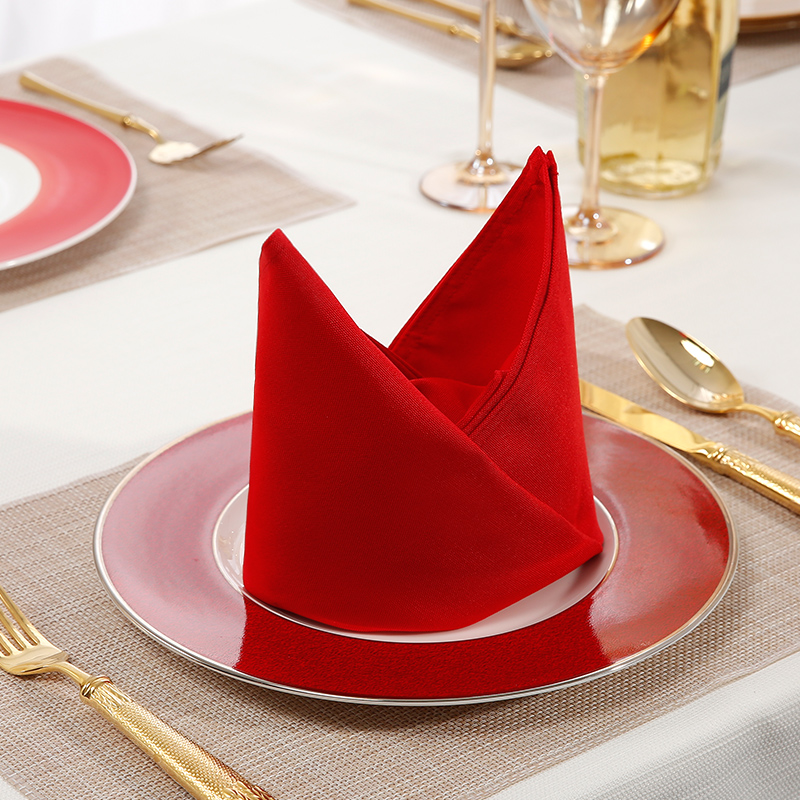 Solid red cloth napkin