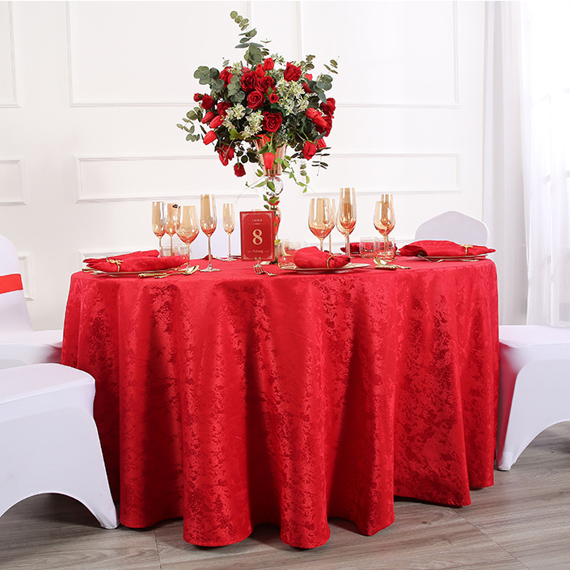 Red jacquard festive tablecloth