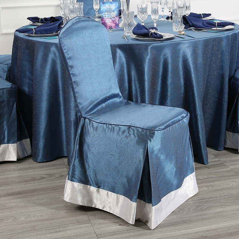 Blue jacquard classic chair cover