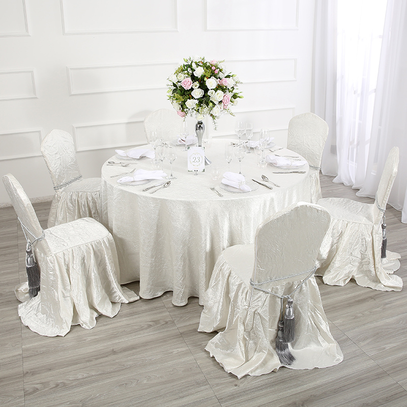 White crepe chair covers