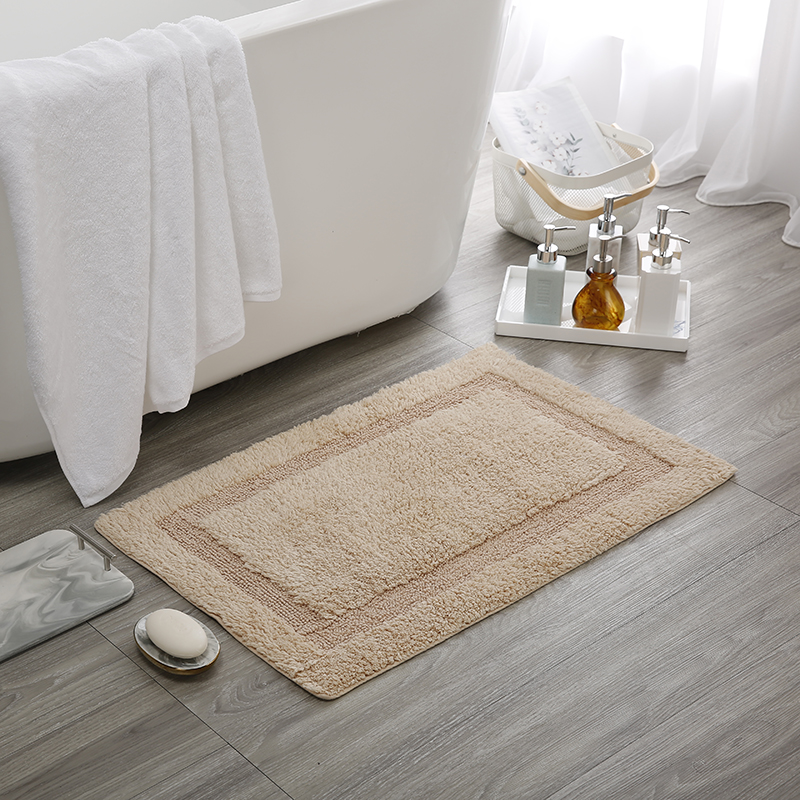 Brown long wool thickened floor towel