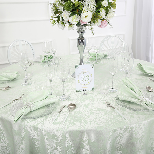 Pale green snowflake jacquard tablecloth