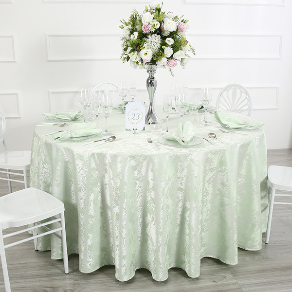 Pale green snowflake jacquard tablecloth