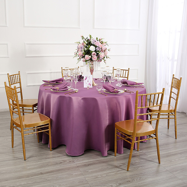 Romantic purple reversible satin tablecloth