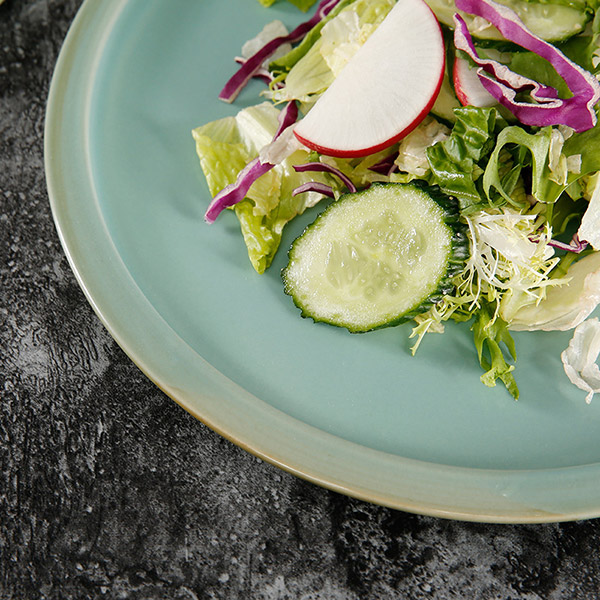 Emerald green glazed dinner plate