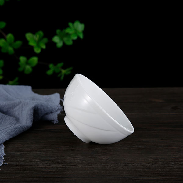 Twill white porcelain bowl